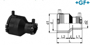 РЕДУКТОР PE100 SDR11 ЕЛЕКТРОЗАВАРКА Ф.63-32 (ВОДА/ГАЗ)